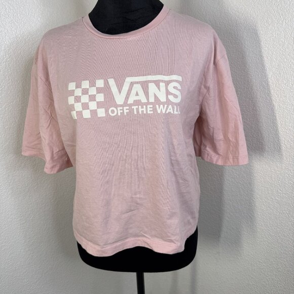 Vans Pink Off The Wall Graphic T-Shirt Womens Medium 100% Cotton Crew Neck Casua - Picture 2 of 5